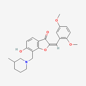 2-(2,5-dimethoxybenzylidene)-6-hydroxy-7-[(3-methyl-1-piperidinyl)methyl]-1-benzofuran-3(2H)-one