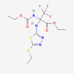 Ethyl 2-[(ethoxycarbonyl)amino]-2-{[5-(ethylsulfanyl)-1,3,4-thiadiazol-2-yl]amino}-3,3,3-trifluoropropanoate