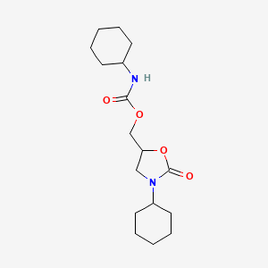 (3-Cyclohexyl-2-oxo-1,3-oxazolidin-5-yl)methyl cyclohexylcarbamate