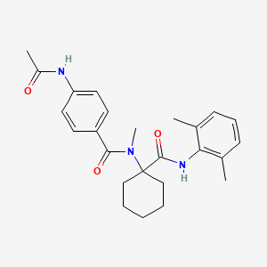 4-(acetylamino)-N-{1-[(2,6-dimethylanilino)carbonyl]cyclohexyl}-N-methylbenzamide