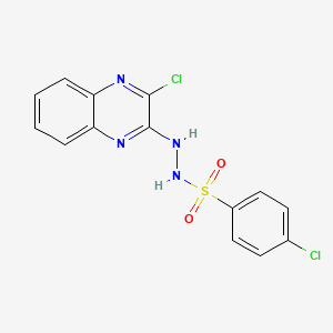 molecular formula C14H10Cl2N4O2S B13375948 4-chloro-N'-(3-chloro-2-quinoxalinyl)benzenesulfonohydrazide 