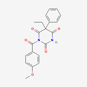 5-ethyl-1-(4-methoxybenzoyl)-5-phenyl-2,4,6(1H,3H,5H)-pyrimidinetrione