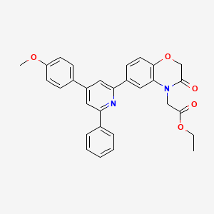 ethyl {6-[4-(4-methoxyphenyl)-6-phenyl-2-pyridinyl]-3-oxo-2,3-dihydro-4H-1,4-benzoxazin-4-yl}acetate