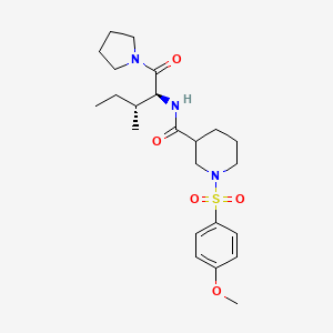 molecular formula C23H35N3O5S B13376122 1-[(4-methoxyphenyl)sulfonyl]-N-[2-methyl-1-(1-pyrrolidinylcarbonyl)butyl]-3-piperidinecarboxamide 