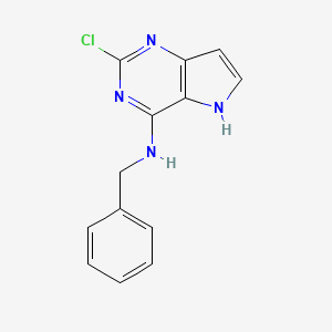 molecular formula C13H11ClN4 B1337636 N-benzyl-2-chloro-5H-pyrrolo[3,2-d]pyrimidin-4-amine CAS No. 63200-55-5