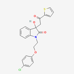 1-[2-(4-chlorophenoxy)ethyl]-3-hydroxy-3-[2-oxo-2-(2-thienyl)ethyl]-1,3-dihydro-2H-indol-2-one