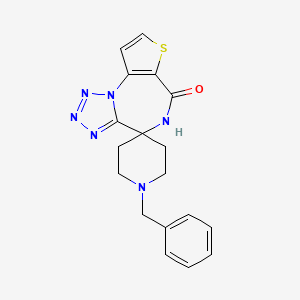 1-(Phenylmethyl)spiro[piperidine-4,4a(2)-[4H]tetrazolo[1,5-a]thieno[2,3-f][1,4]diazepin]-6a(2)(5a(2)H)-one