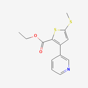 Ethyl 5-(methylsulfanyl)-3-(3-pyridinyl)-2-thiophenecarboxylate