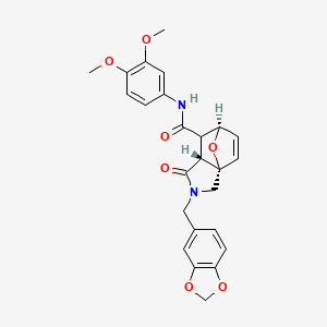 molecular formula C25H24N2O7 B13376471 2-(1,3-benzodioxol-5-ylmethyl)-N-(3,4-dimethoxyphenyl)-3-oxo-1,2,4,5-tetrahydro-5,7a-epoxyisoindole-4-carboxamide 