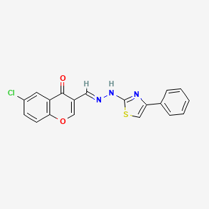 6-chloro-4-oxo-4H-chromene-3-carbaldehyde (4-phenyl-1,3-thiazol-2-yl)hydrazone