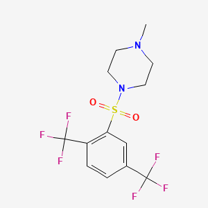 molecular formula C13H14F6N2O2S B13376704 1-{[2,5-Bis(trifluoromethyl)phenyl]sulfonyl}-4-methylpiperazine 