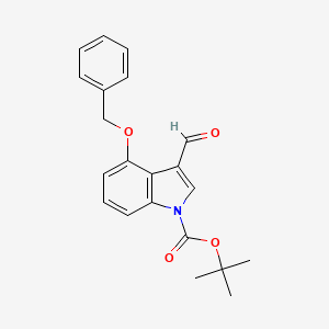 molecular formula C21H21NO4 B1337694 1-Boc-4-苄氧基-3-甲酰吲哚 CAS No. 404888-01-3