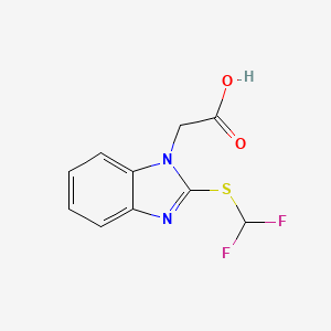 molecular formula C10H8F2N2O2S B1337724 {2-[(二氟甲基)硫]-1H-苯并咪唑-1-基}乙酸 CAS No. 872319-77-2