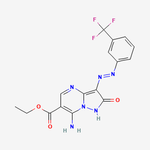 Ethyl 7-amino-2-oxo-3-{[3-(trifluoromethyl)phenyl]diazenyl}-1,2-dihydropyrazolo[1,5-a]pyrimidine-6-carboxylate