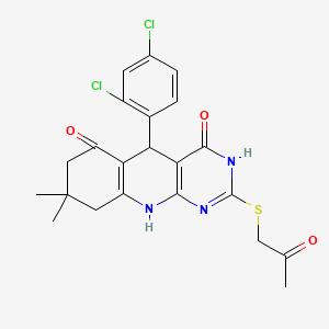 5-(2,4-dichlorophenyl)-8,8-dimethyl-2-[(2-oxopropyl)sulfanyl]-5,8,9,10-tetrahydropyrimido[4,5-b]quinoline-4,6(3H,7H)-dione