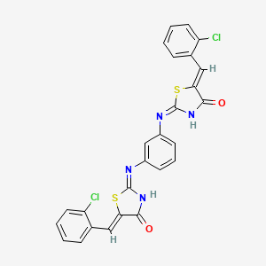 (5Z)-5-[(2-chlorophenyl)methylidene]-2-[3-[[(5Z)-5-[(2-chlorophenyl)methylidene]-4-oxo-1,3-thiazol-2-yl]amino]anilino]-1,3-thiazol-4-one