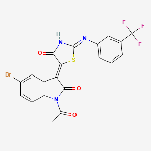 (5Z)-5-(1-acetyl-5-bromo-2-oxoindol-3-ylidene)-2-[3-(trifluoromethyl)anilino]-1,3-thiazol-4-one