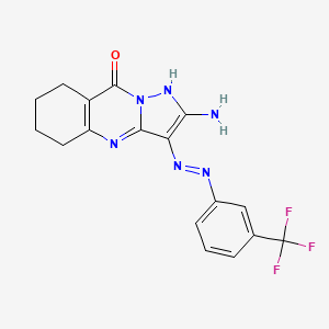 2-amino-3-{[3-(trifluoromethyl)phenyl]diazenyl}-5,6,7,8-tetrahydropyrazolo[5,1-b]quinazolin-9(4H)-one