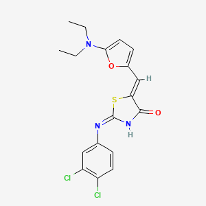 (5Z)-2-(3,4-dichloroanilino)-5-[[5-(diethylamino)furan-2-yl]methylidene]-1,3-thiazol-4-one