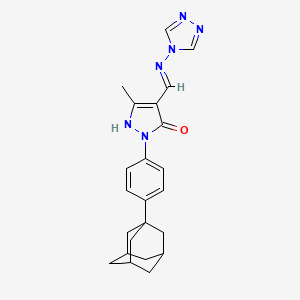 molecular formula C23H26N6O B13377602 (4Z)-2-[4-(1-adamantyl)phenyl]-5-methyl-4-[(1,2,4-triazol-4-ylamino)methylidene]pyrazol-3-one 