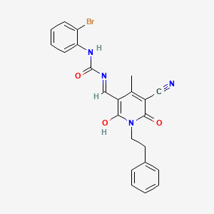 N-(2-bromophenyl)-N'-[(5-cyano-4-methyl-2,6-dioxo-1-(2-phenylethyl)-1,6-dihydro-3(2H)-pyridinylidene)methyl]urea