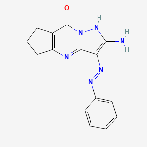 molecular formula C15H14N6O B13377613 2-amino-3-(phenyldiazenyl)-4,5,6,7-tetrahydro-8H-cyclopenta[d]pyrazolo[1,5-a]pyrimidin-8-one 