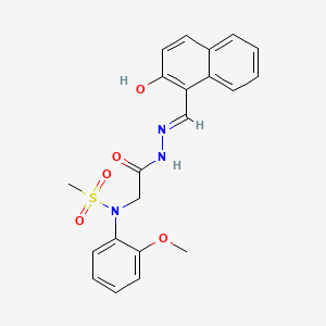 molecular formula C21H21N3O5S B13377620 N-(2-{2-[(2-hydroxy-1-naphthyl)methylene]hydrazino}-2-oxoethyl)-N-(2-methoxyphenyl)methanesulfonamide 