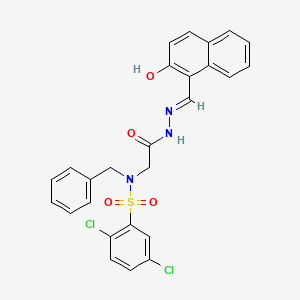 N-benzyl-2,5-dichloro-N-[2-oxo-2-[2-[(Z)-(2-oxonaphthalen-1-ylidene)methyl]hydrazinyl]ethyl]benzenesulfonamide