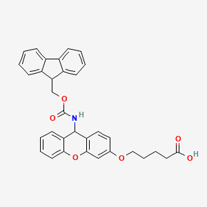 molecular formula C33H29NO6 B1337764 5-[[9-[[(9H-Fluoren-9-ylmethoxy)carbonyl]amino]-9H-xanthen-3-yl]oxy]pentanoic Acid 