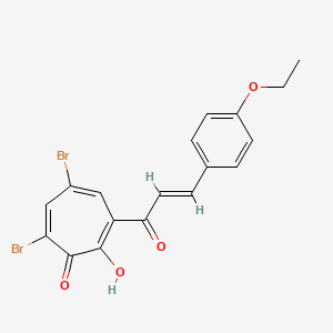 molecular formula C18H14Br2O4 B13377645 5,7-Dibromo-3-[3-(4-ethoxyphenyl)acryloyl]-2-hydroxy-2,4,6-cycloheptatrien-1-one 