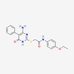 2-[(6-amino-4-oxo-5-phenyl-1H-pyrimidin-2-yl)sulfanyl]-N-(4-ethoxyphenyl)acetamide