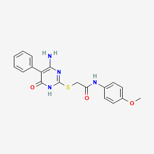 molecular formula C19H18N4O3S B13377680 2-[(6-amino-4-oxo-5-phenyl-1H-pyrimidin-2-yl)sulfanyl]-N-(4-methoxyphenyl)acetamide 