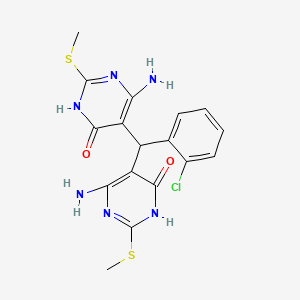 6-amino-5-[[4-amino-2-(methylsulfanyl)-6-oxo-1,6-dihydro-5-pyrimidinyl](2-chlorophenyl)methyl]-2-(methylsulfanyl)-4(3H)-pyrimidinone