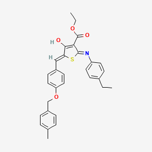 ethyl (5Z)-2-(4-ethylanilino)-5-[[4-[(4-methylphenyl)methoxy]phenyl]methylidene]-4-oxothiophene-3-carboxylate