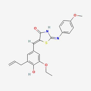 (5Z)-5-[(3-ethoxy-4-hydroxy-5-prop-2-enylphenyl)methylidene]-2-(4-methoxyanilino)-1,3-thiazol-4-one