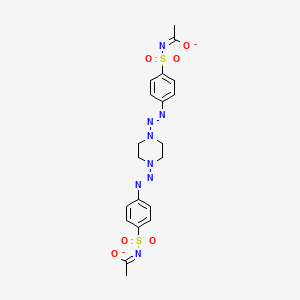 molecular formula C20H22N8O6S2-2 B13377714 1-({[4-({4-[(4-{[(1-Oxidoethylidene)amino]sulfonyl}phenyl)diazenyl]-1-piperazinyl}diazenyl)phenyl]sulfonyl}imino)ethanolate 