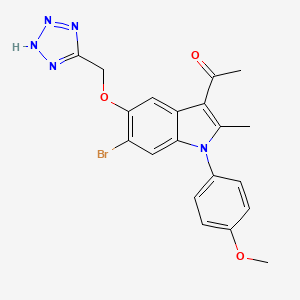 molecular formula C20H18BrN5O3 B13377748 1-[6-bromo-1-(4-methoxyphenyl)-2-methyl-5-(1H-tetraazol-5-ylmethoxy)-1H-indol-3-yl]ethanone 