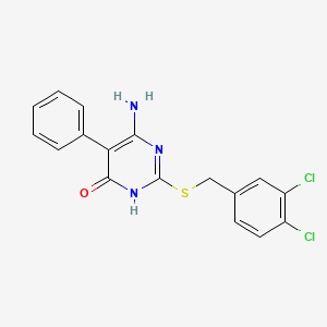 6-amino-2-[(3,4-dichlorophenyl)methylsulfanyl]-5-phenyl-1H-pyrimidin-4-one