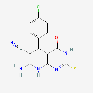 7-Amino-5-(4-chlorophenyl)-2-(methylsulfanyl)-4-oxo-3,4,5,8-tetrahydropyrido[2,3-d]pyrimidine-6-carbonitrile