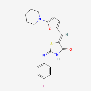 2-[(4-Fluorophenyl)imino]-5-{[5-(1-piperidinyl)-2-furyl]methylene}-1,3-thiazolidin-4-one