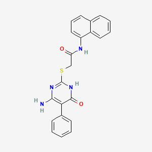 molecular formula C22H18N4O2S B13377813 2-[(6-amino-4-oxo-5-phenyl-1H-pyrimidin-2-yl)sulfanyl]-N-naphthalen-1-ylacetamide 