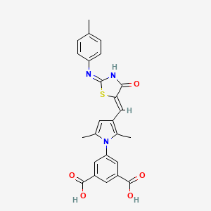 5-[2,5-dimethyl-3-[(Z)-[2-(4-methylanilino)-4-oxo-1,3-thiazol-5-ylidene]methyl]pyrrol-1-yl]benzene-1,3-dicarboxylic acid