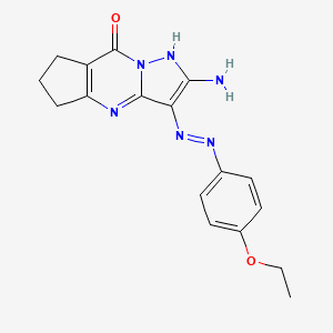 molecular formula C17H18N6O2 B13377821 2-amino-3-[(4-ethoxyphenyl)diazenyl]-4,5,6,7-tetrahydro-8H-cyclopenta[d]pyrazolo[1,5-a]pyrimidin-8-one 