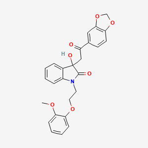 3-[2-(1,3-benzodioxol-5-yl)-2-oxoethyl]-3-hydroxy-1-[2-(2-methoxyphenoxy)ethyl]-1,3-dihydro-2H-indol-2-one