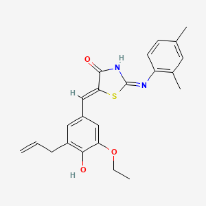 (5Z)-2-(2,4-dimethylanilino)-5-[(3-ethoxy-4-hydroxy-5-prop-2-enylphenyl)methylidene]-1,3-thiazol-4-one