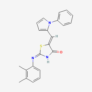 molecular formula C22H19N3OS B13377893 (5Z)-2-(2,3-dimethylanilino)-5-[(1-phenylpyrrol-2-yl)methylidene]-1,3-thiazol-4-one 