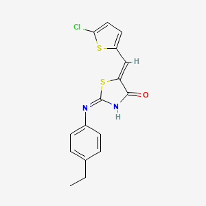 (5Z)-5-[(5-chlorothiophen-2-yl)methylidene]-2-(4-ethylanilino)-1,3-thiazol-4-one