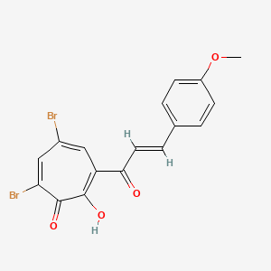 molecular formula C17H12Br2O4 B13377919 5,7-Dibromo-2-hydroxy-3-[3-(4-methoxyphenyl)acryloyl]-2,4,6-cycloheptatrien-1-one 