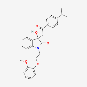 3-hydroxy-3-[2-(4-isopropylphenyl)-2-oxoethyl]-1-[2-(2-methoxyphenoxy)ethyl]-1,3-dihydro-2H-indol-2-one