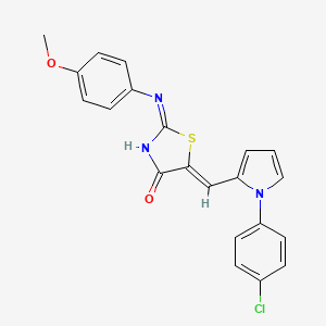 (5Z)-5-[[1-(4-chlorophenyl)pyrrol-2-yl]methylidene]-2-(4-methoxyanilino)-1,3-thiazol-4-one